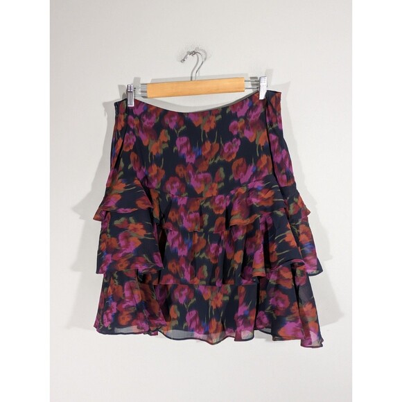 Ralph Lauren Womens Floral Ruffle Skirt Sz 12 Cottagecore Feminine Luxe Coquette - Picture 3 of 11